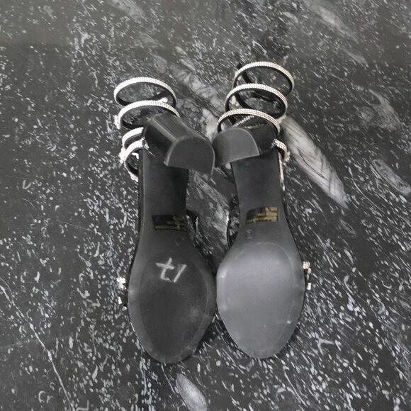 BRAND NEW WILD DIVA ELEGANT RHINESTONE STRAPPY BLOCK-HEEL SANDAL - Picture 12 of 16